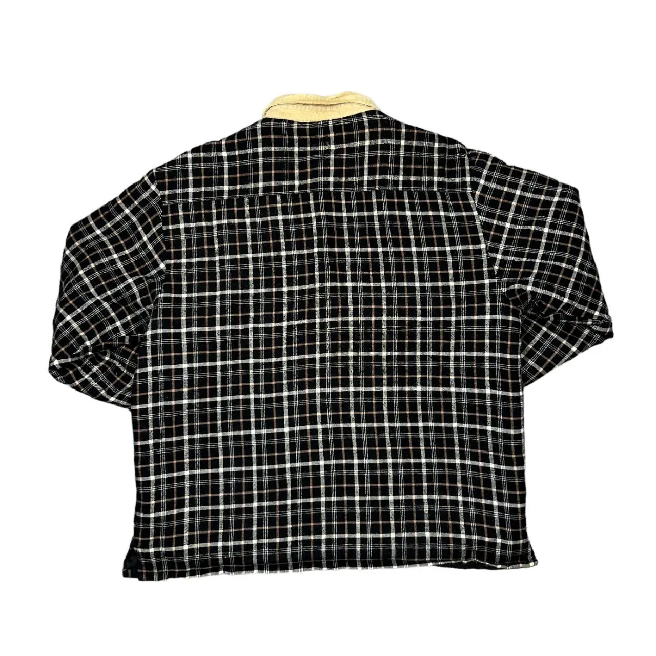 Early 00's MARC KOSTNER Corduroy Cord Collar Lumberjack Plaid Check Lightly Padded Flannel Over Shirt
