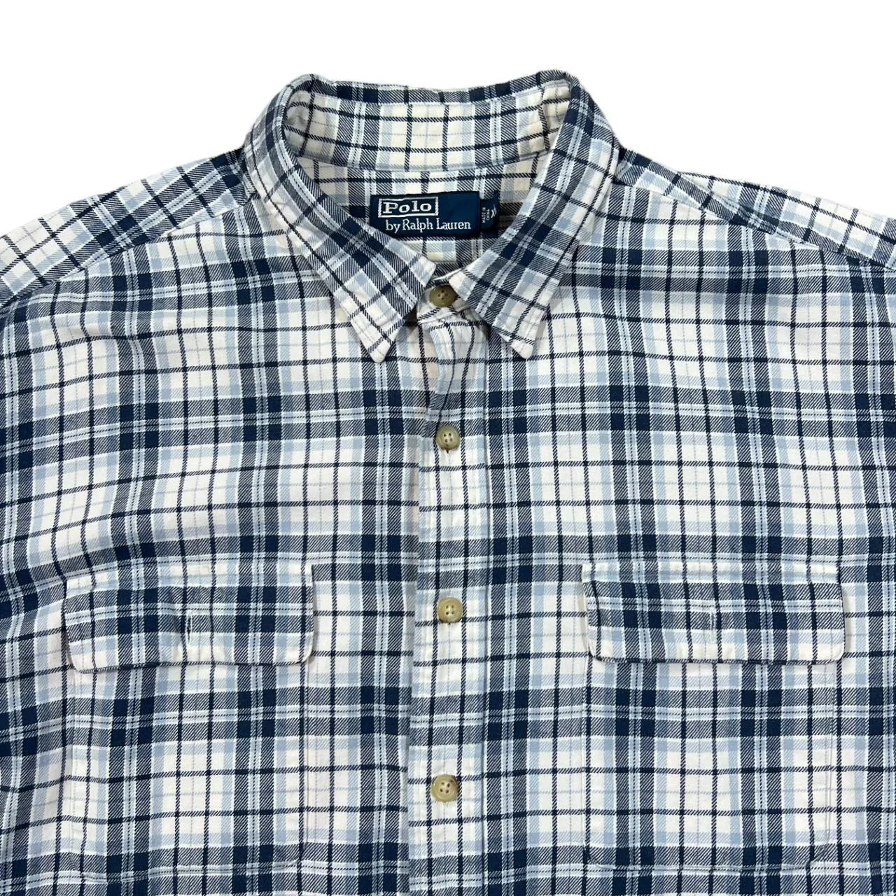 Early 00's POLO RALPH LAUREN Classic Plaid Check Long Sleeve Flannel Cotton Shirt