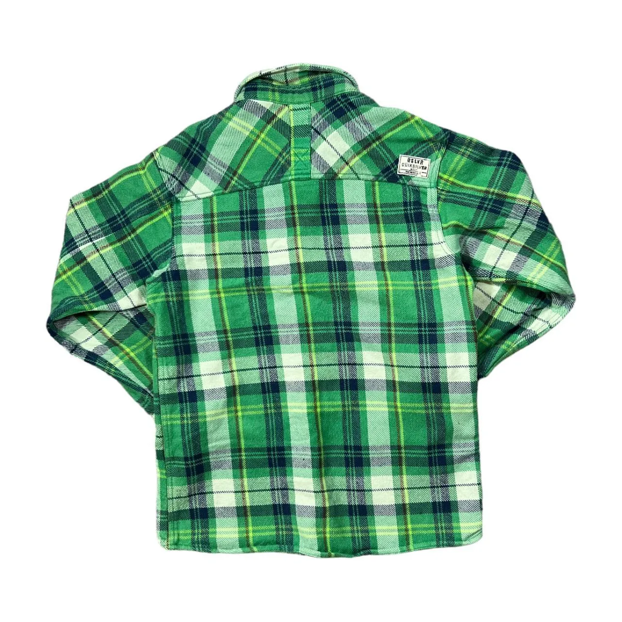 Early 00's QUIKSILVER Classic Surfer Skater Plaid Check Thick Flannel Cotton Shirt