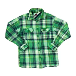 Early 00's QUIKSILVER Classic Surfer Skater Plaid Check Thick Flannel Cotton Shirt