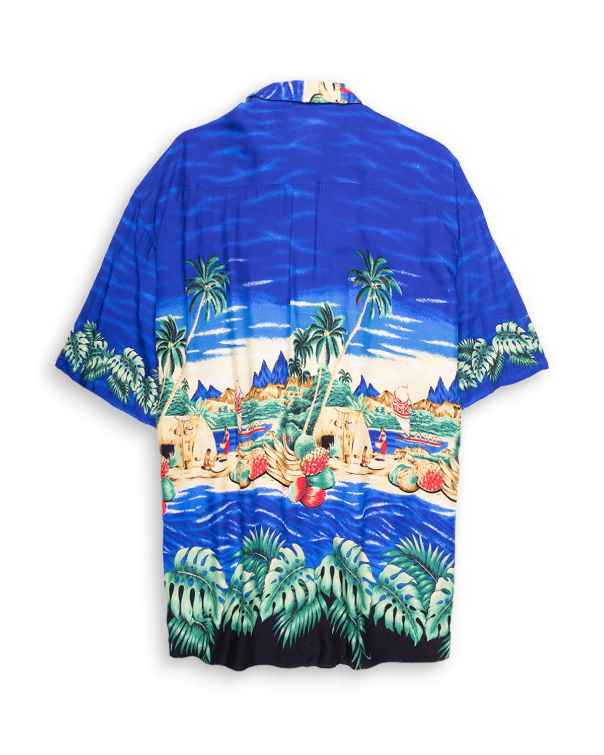 Electric blue Hawaiian shirt
