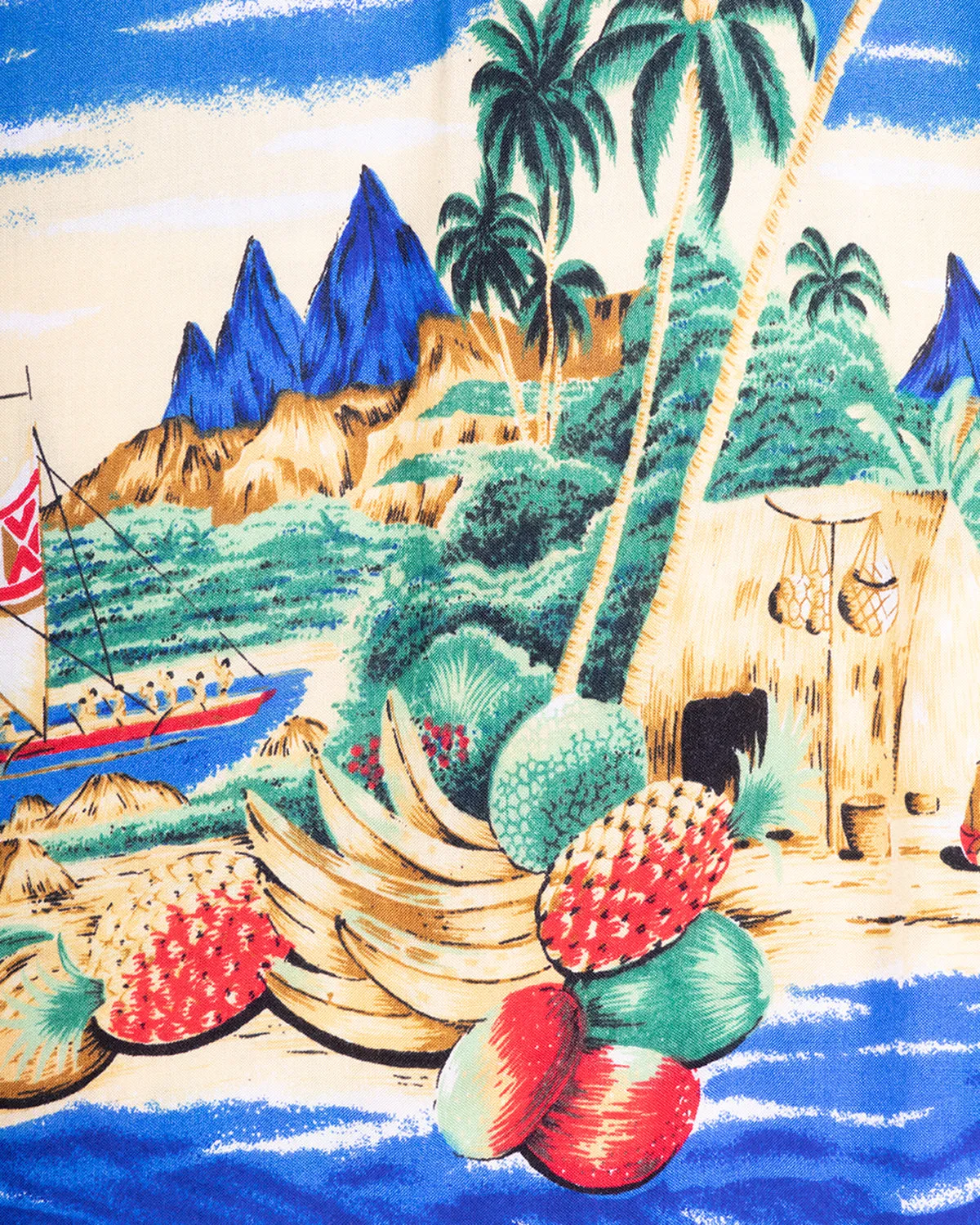 Electric blue Hawaiian shirt