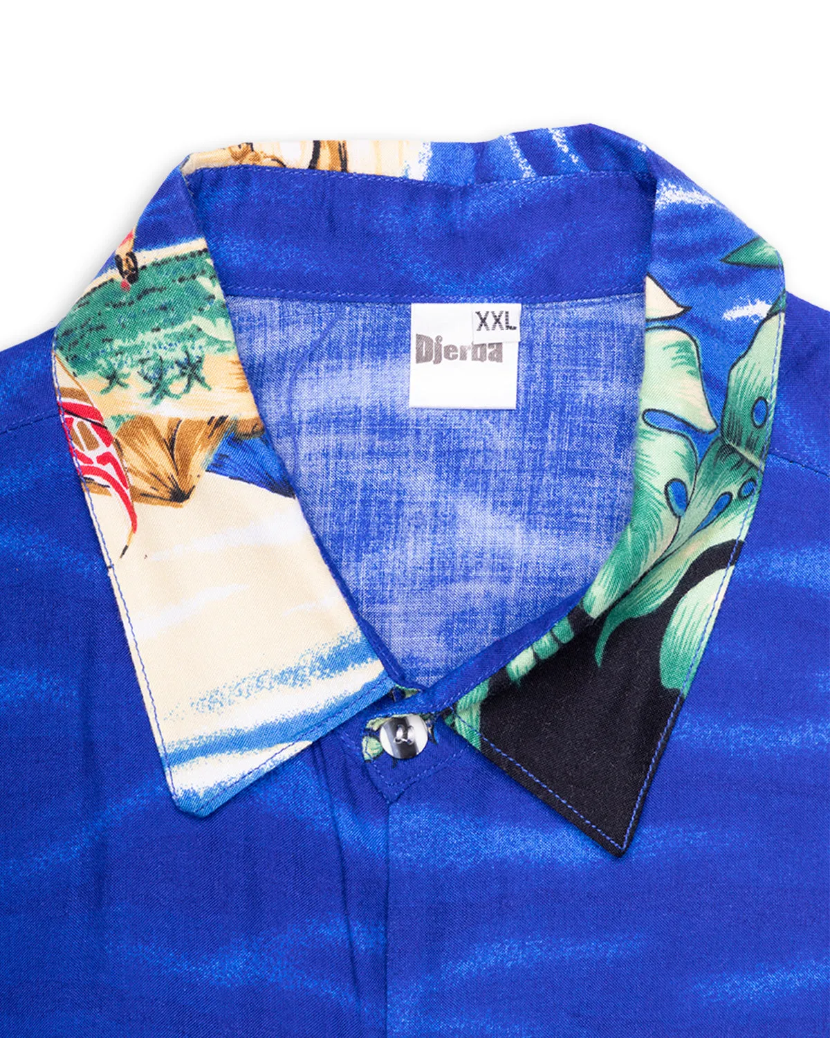 Electric blue Hawaiian shirt