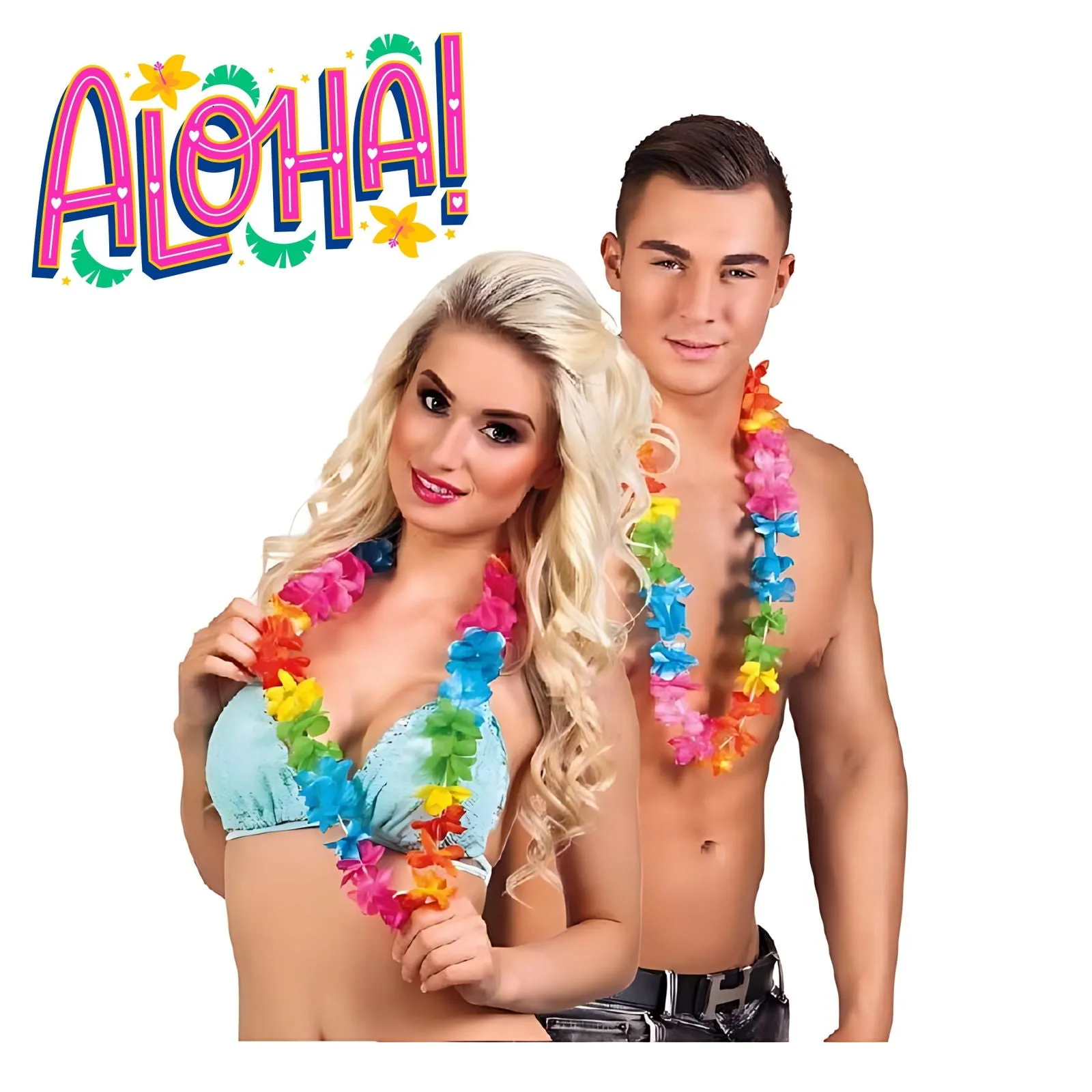 Elena Hawaiian Lei Multi-Coloured 40 Inches