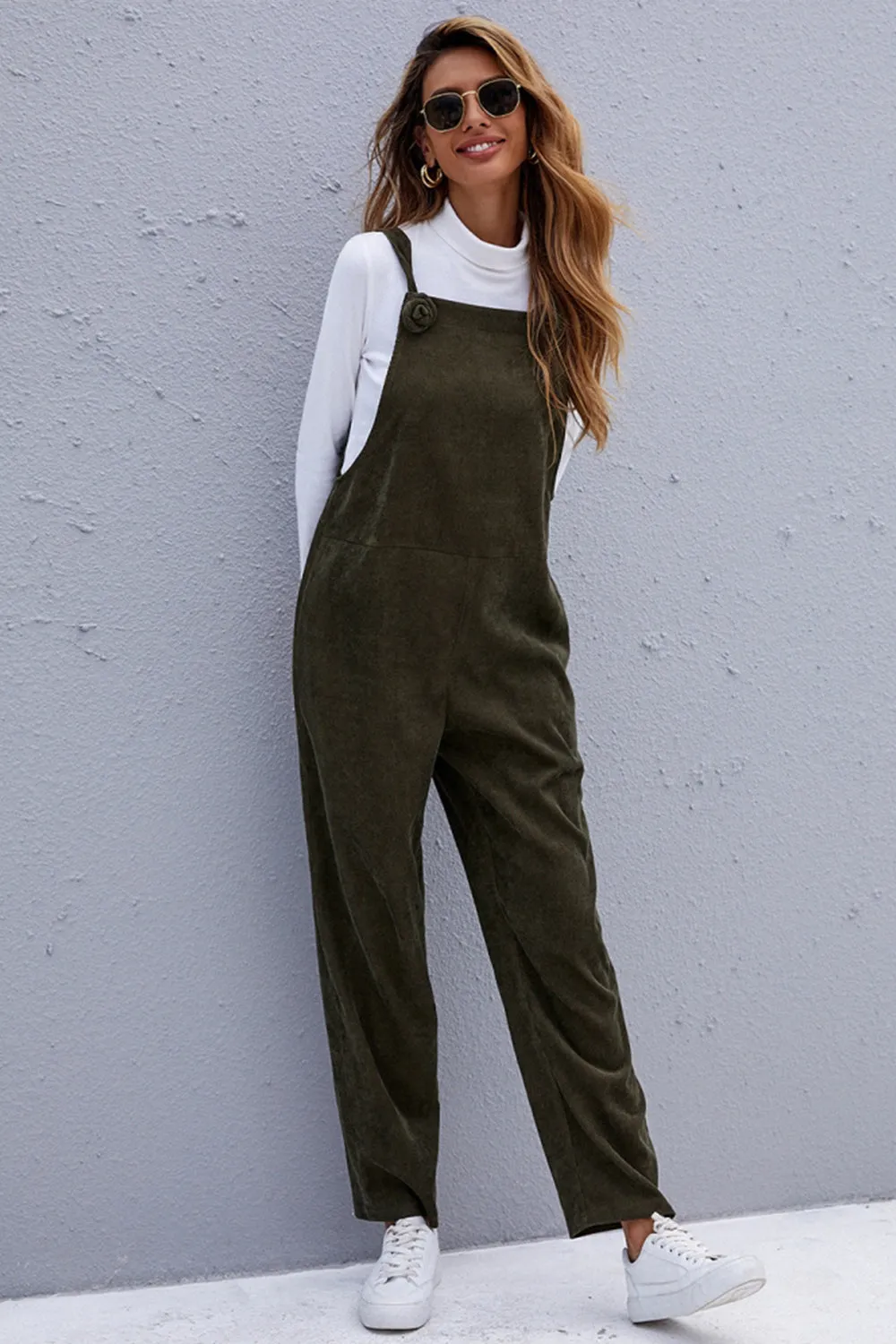 elveswallet Corduroy Solid Color Overalls