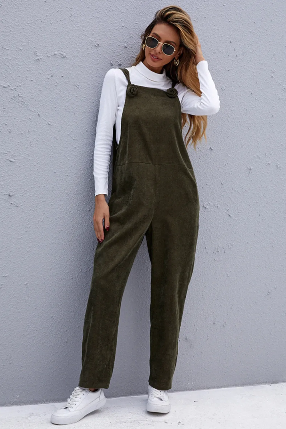 elveswallet Corduroy Solid Color Overalls