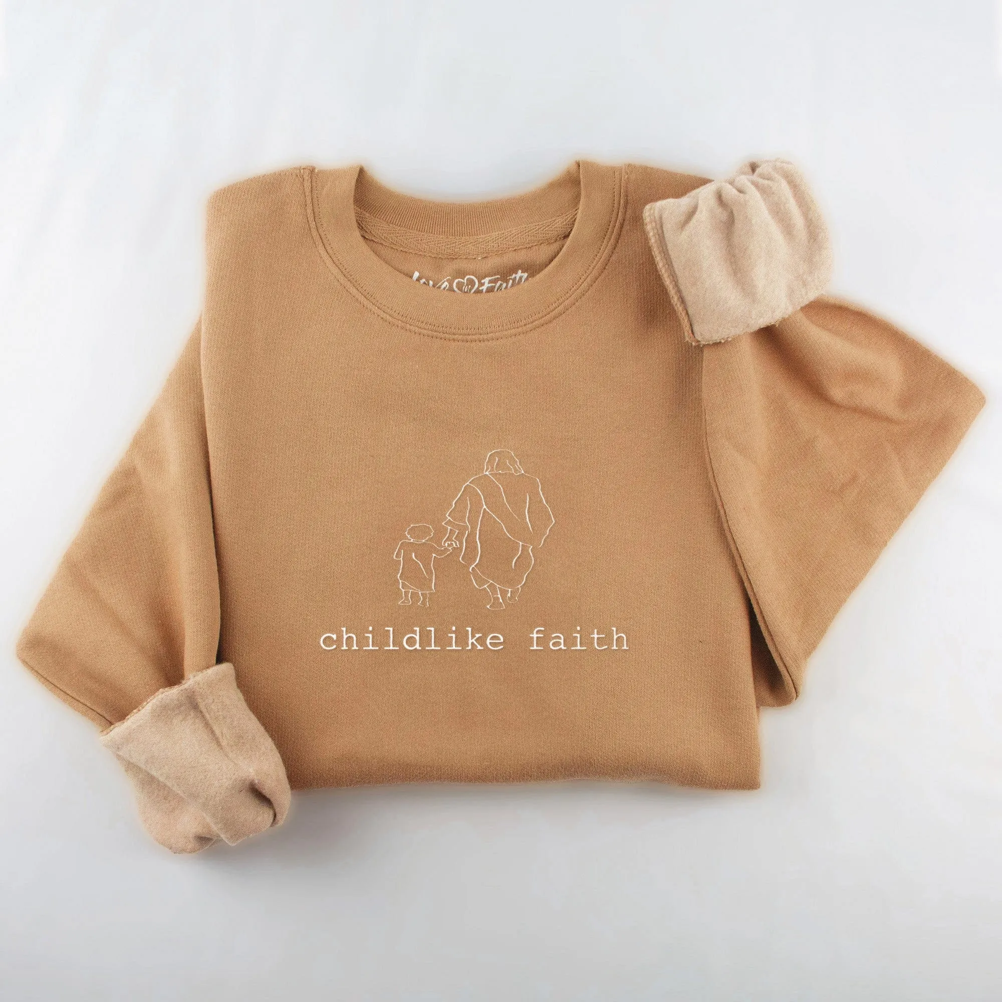 Embroidered Childlike Faith Sweatshirt