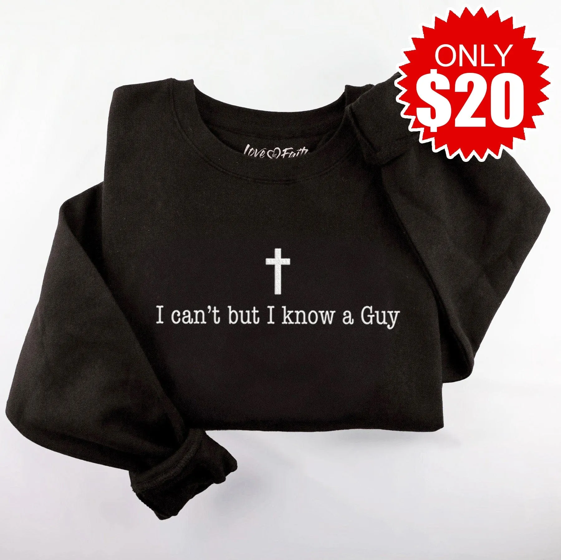 Embroidered I Know a Guy Sweatshirt - Black - 20