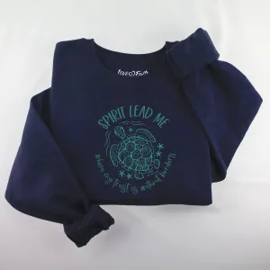 Embroidered Spirit Lead Me Crewneck Sweatshirt