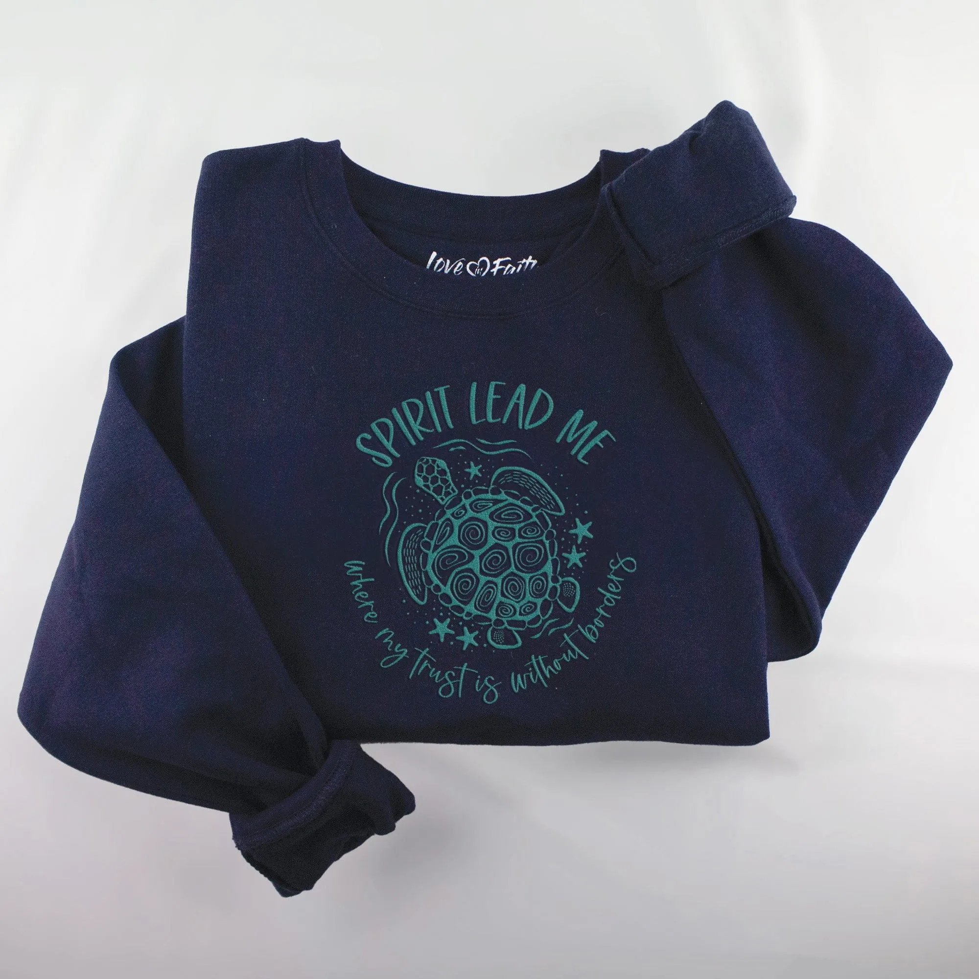 Embroidered Spirit Lead Me Crewneck Sweatshirt