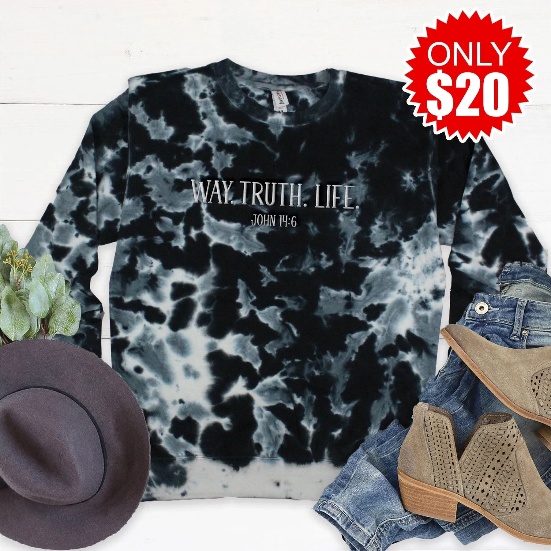 Embroidered Way Truth Life Sweatshirt - 20
