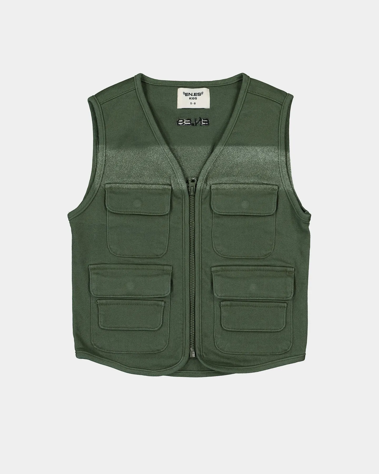 EN ES Kid's Mini Military Vest Khaki