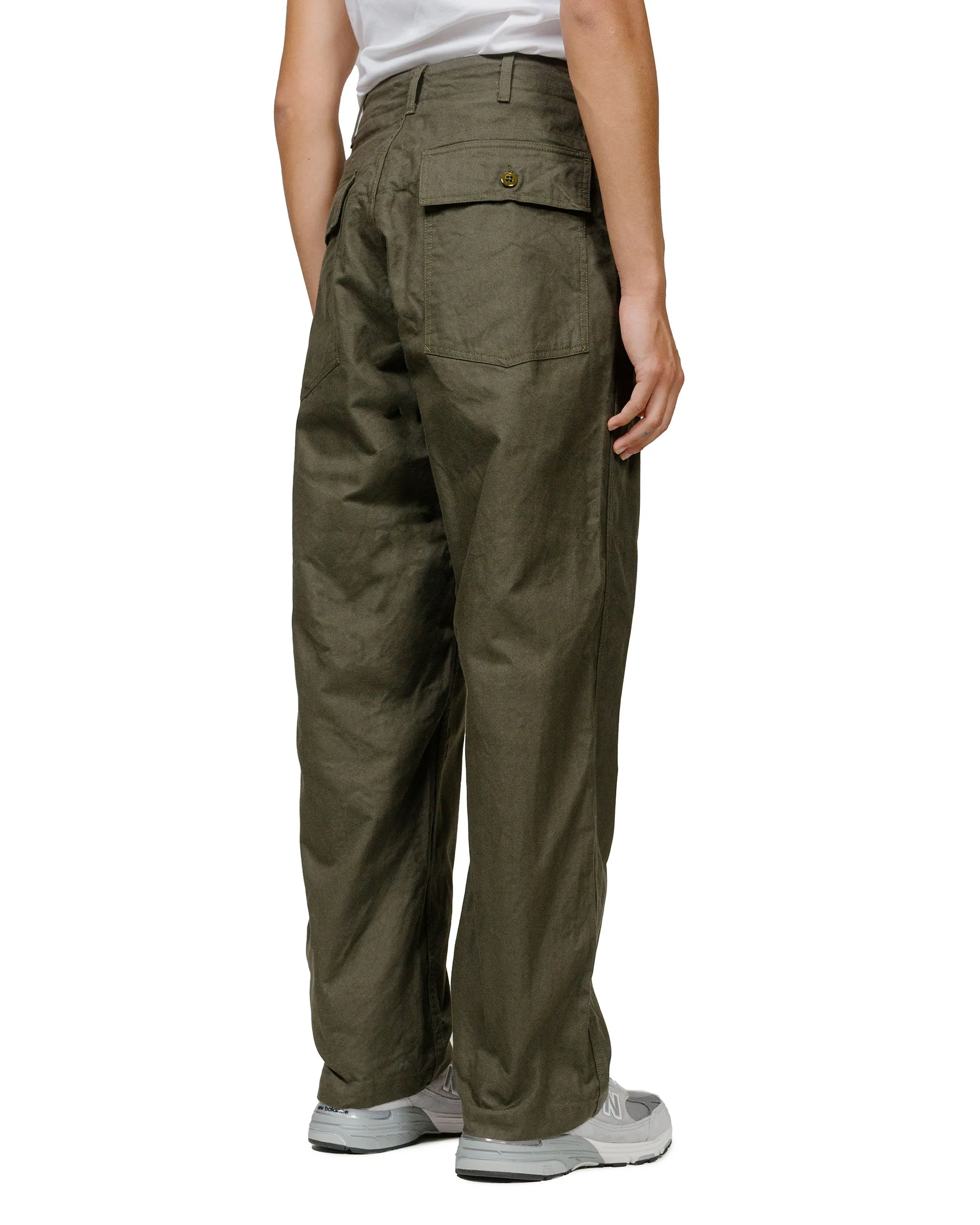 Engineered Garments Fatigue Pant Olive Cotton Brushed Herringbone