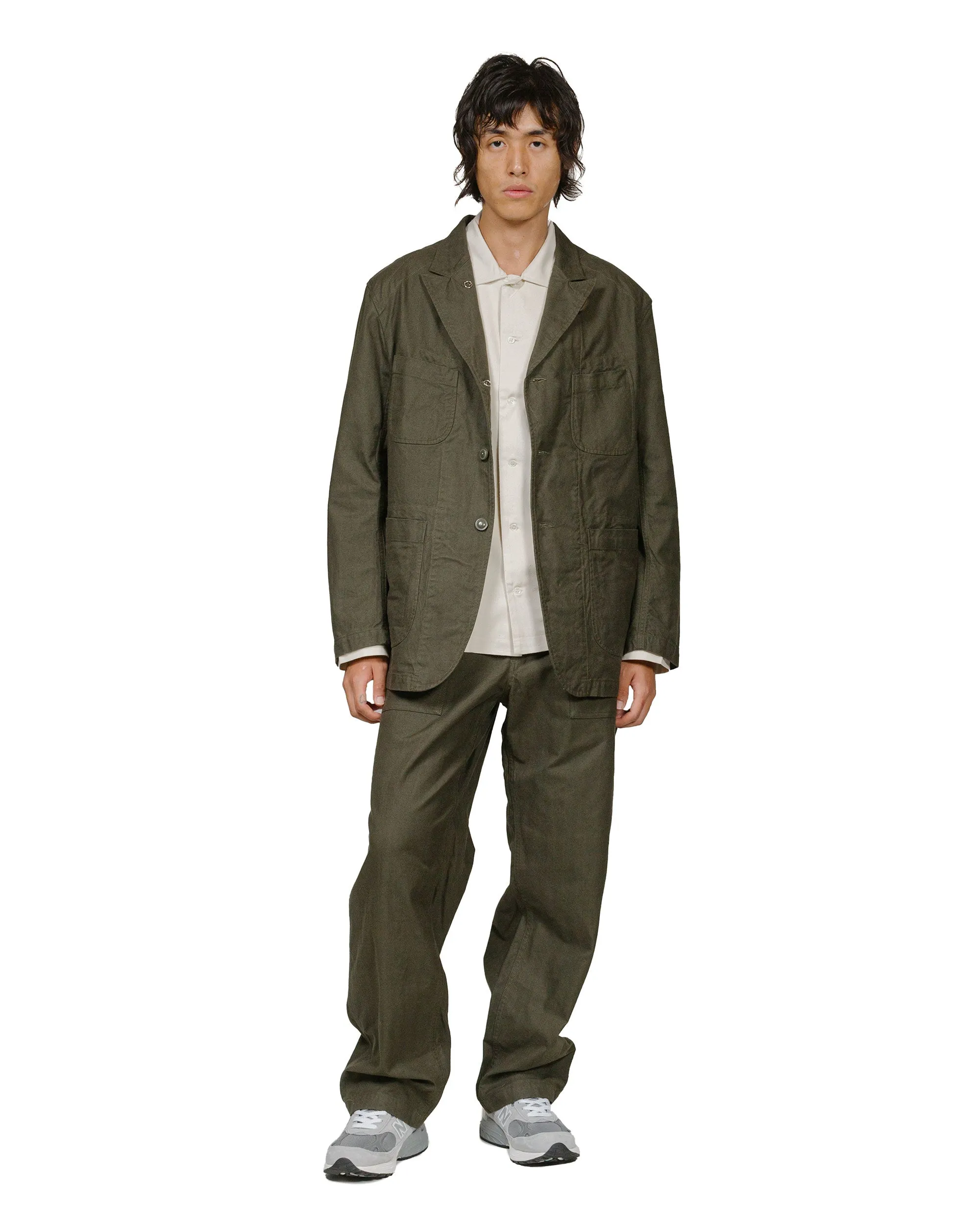 Engineered Garments Fatigue Pant Olive Cotton Brushed Herringbone