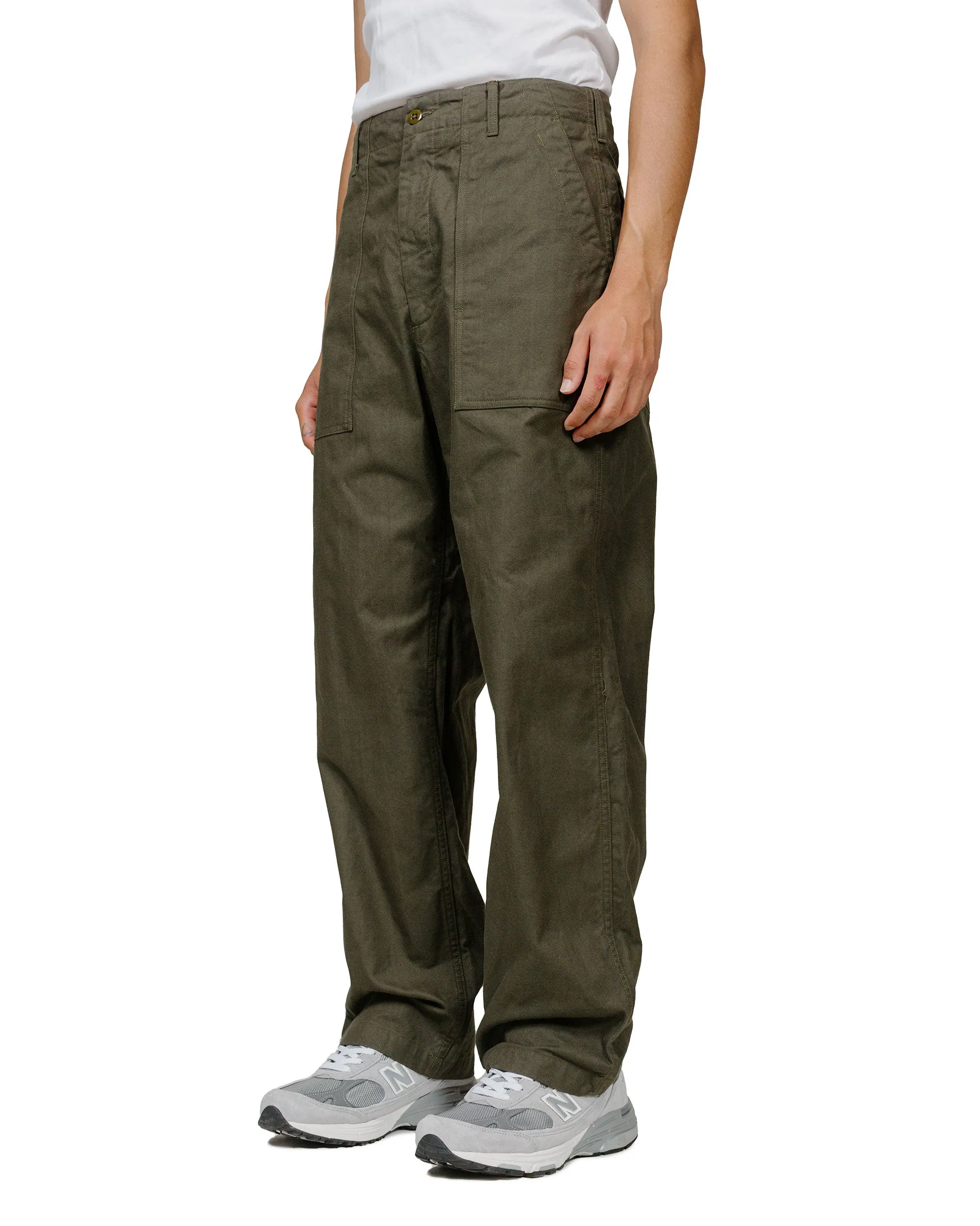 Engineered Garments Fatigue Pant Olive Cotton Brushed Herringbone