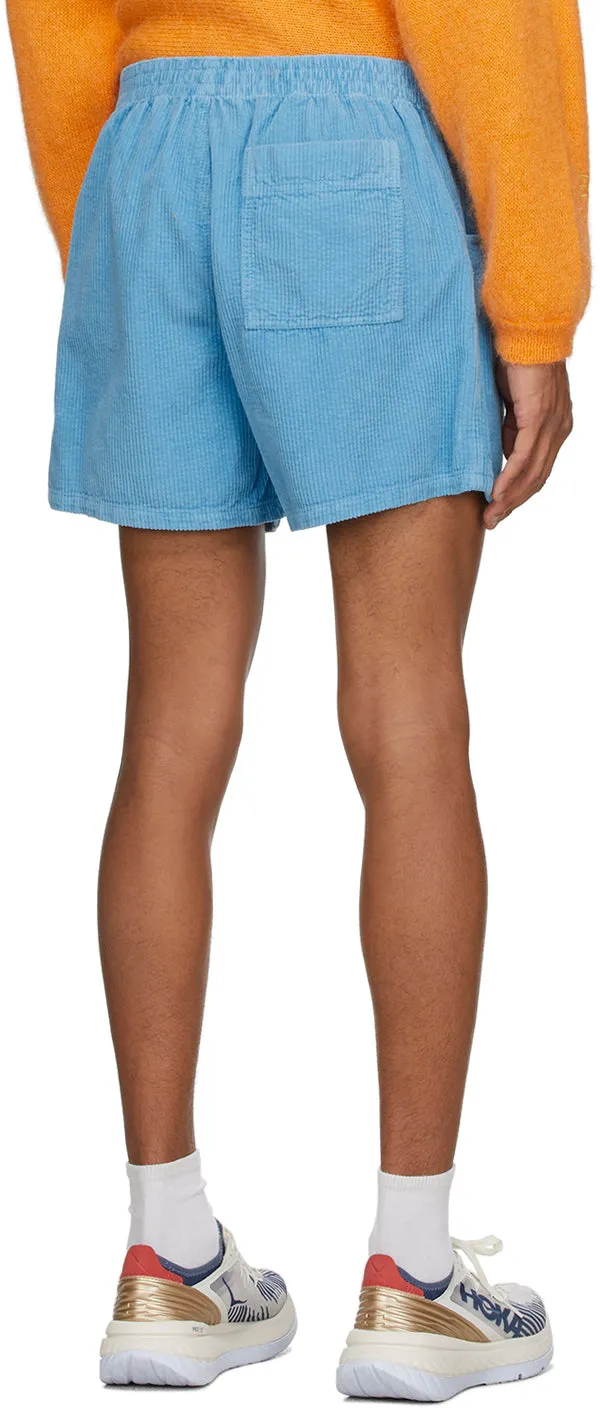 ERL Blue Corduroy Shorts