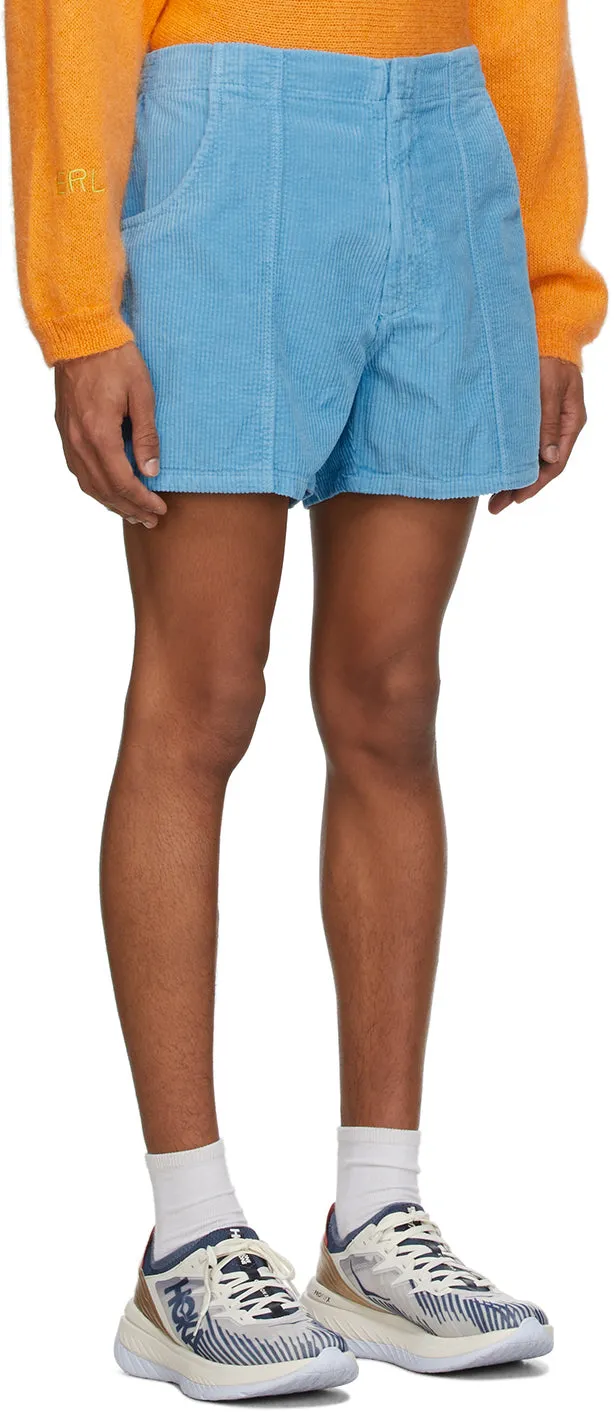 ERL Blue Corduroy Shorts