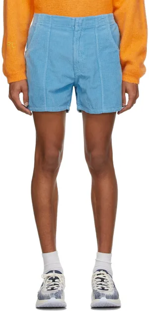 ERL Blue Corduroy Shorts