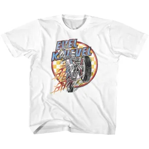 Evel Knievel Checks And Flames Toddler T-Shirt