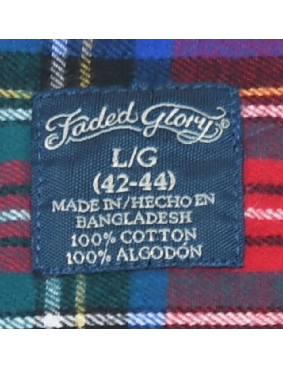 Faded Glory Multi-Colour Flannel Checked Shirt - L