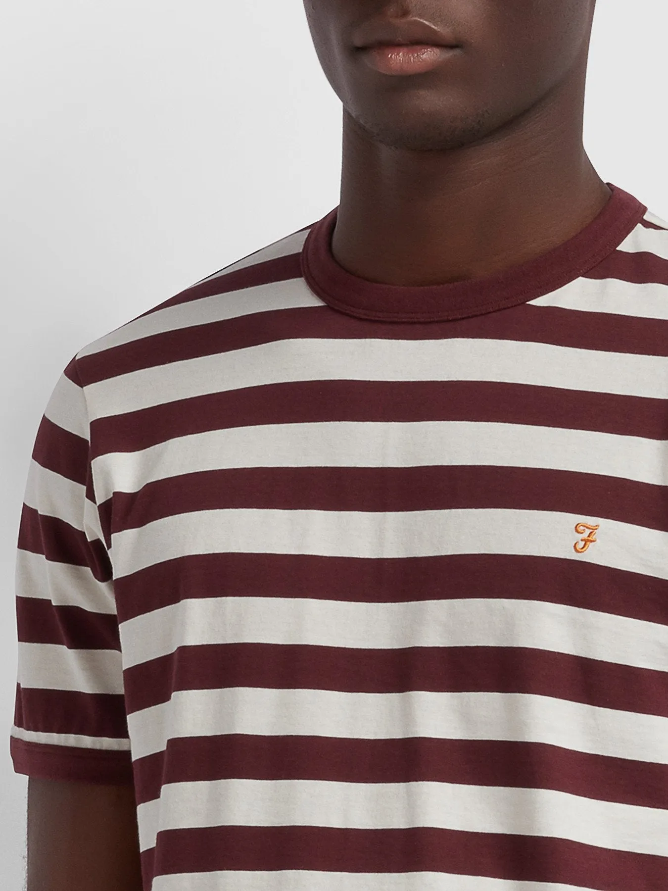 Farah Belgrove Striped T-Shirt in Farah Red