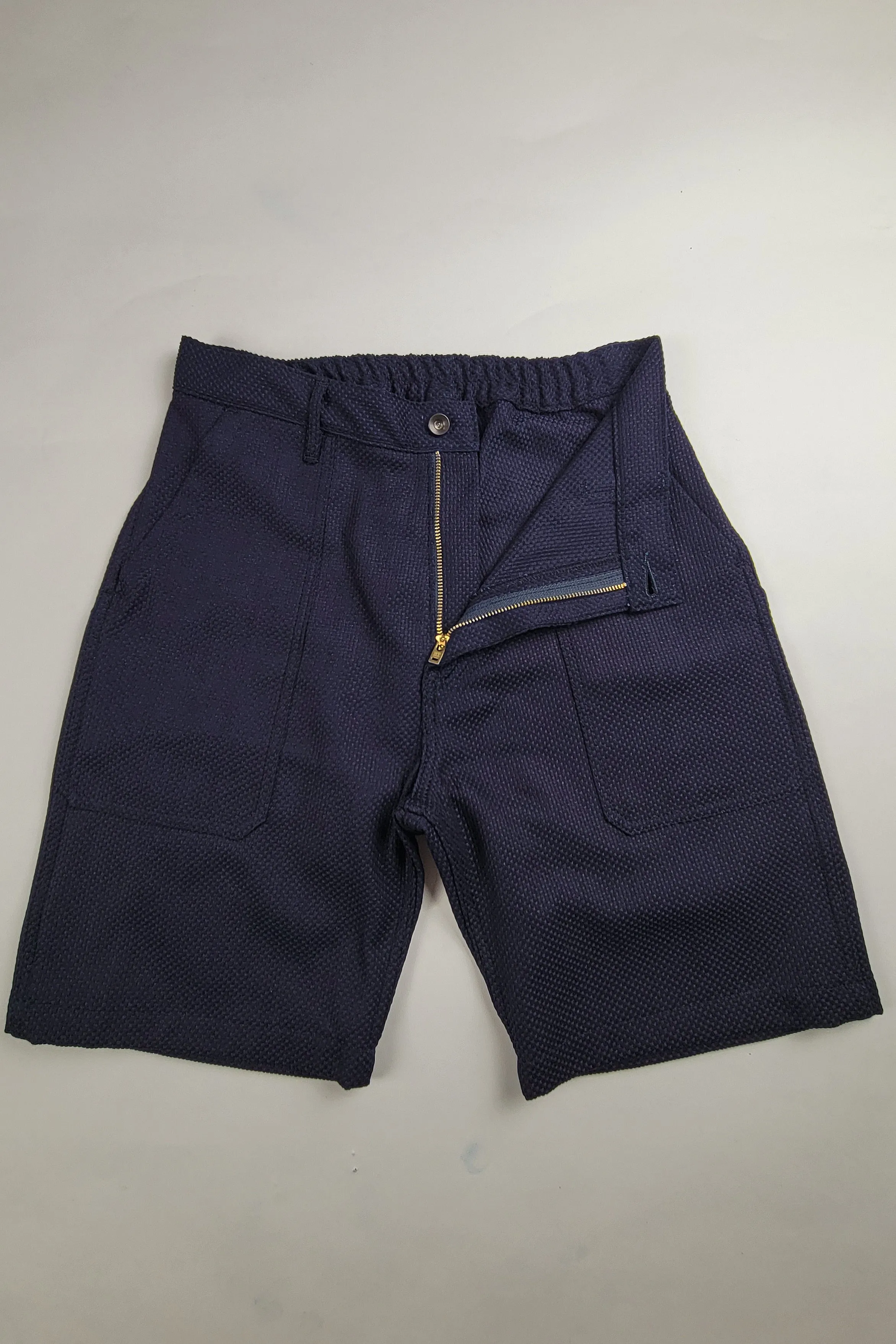 Fatigue Shorts - 12oz. Indigo Sashiko Size Exchange Small