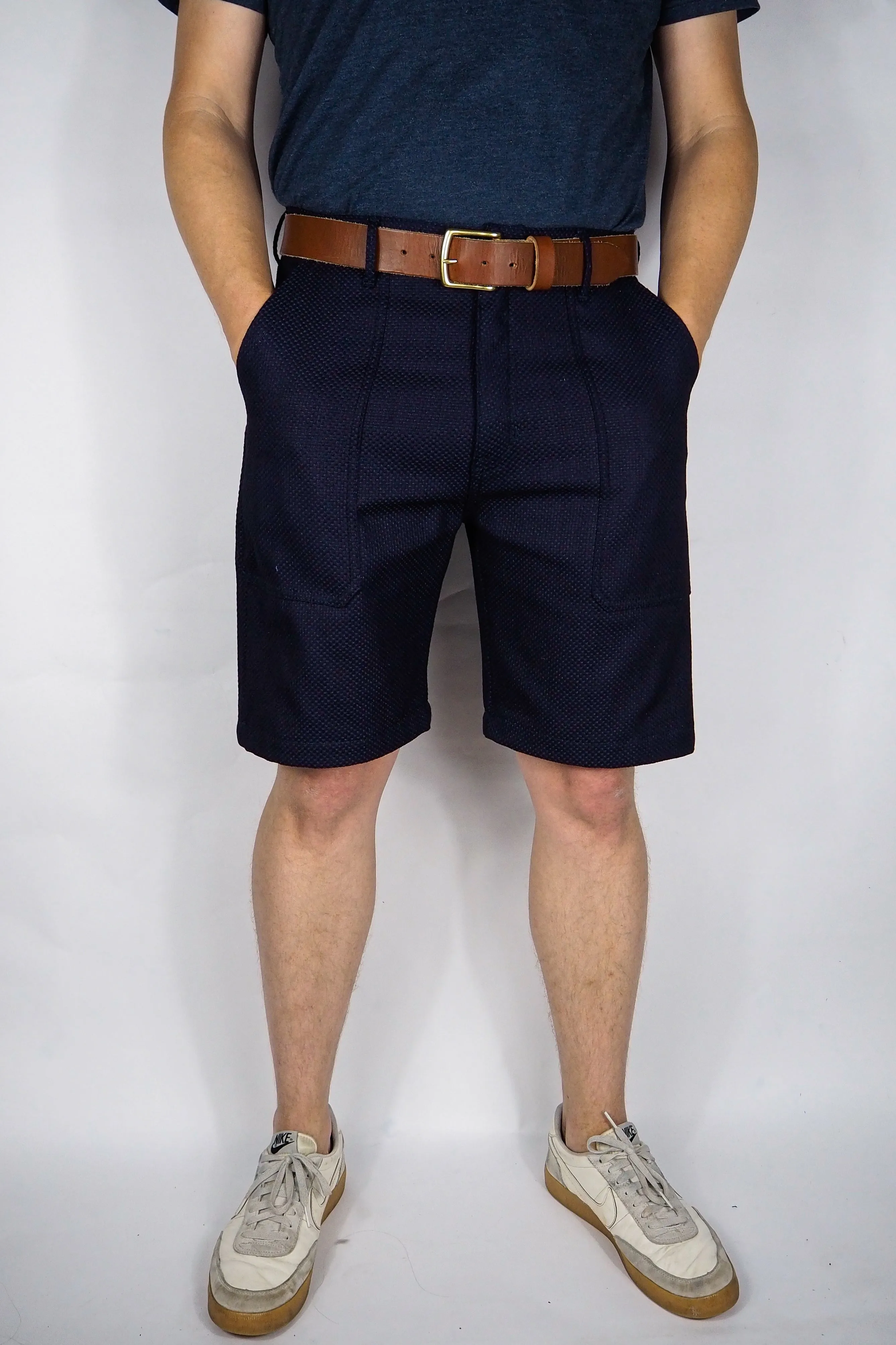 Fatigue Shorts - 12oz. Indigo Sashiko Size Exchange Small