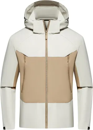 Finelylove Mens Rain Jacket Waterproof Snowboarding Softshell Windbreaker Hooded Ski Snow Coat Warm Fall Winter Coats