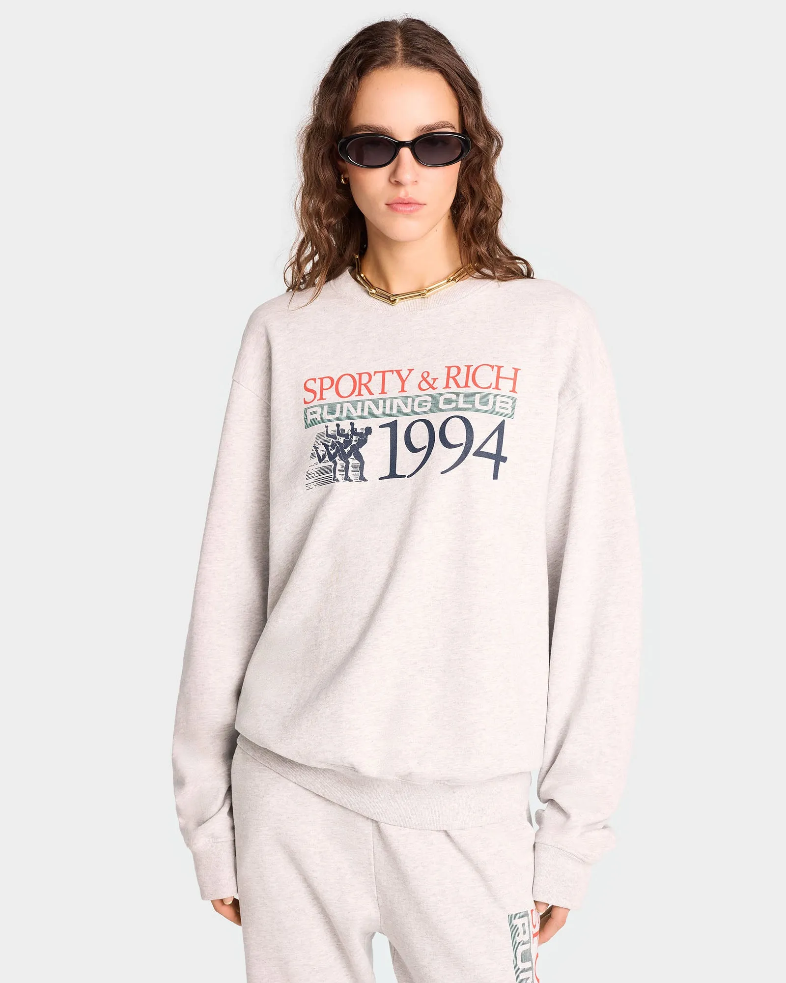 Finish Line Crewneck - Heather Gray/Multi