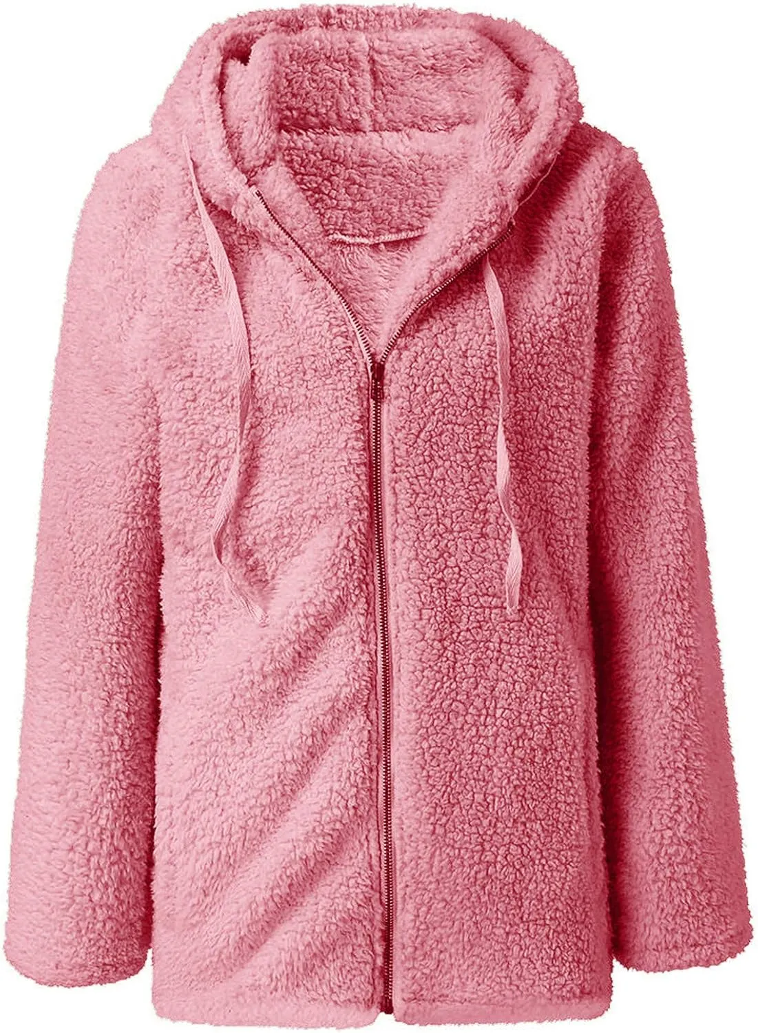 Fleece 2024 Winter Coat Women Plus Size Warm Soft Fuzzy Jackets Trendy Casual Outerwear Full Zip Up Hoodie Sweatshirts