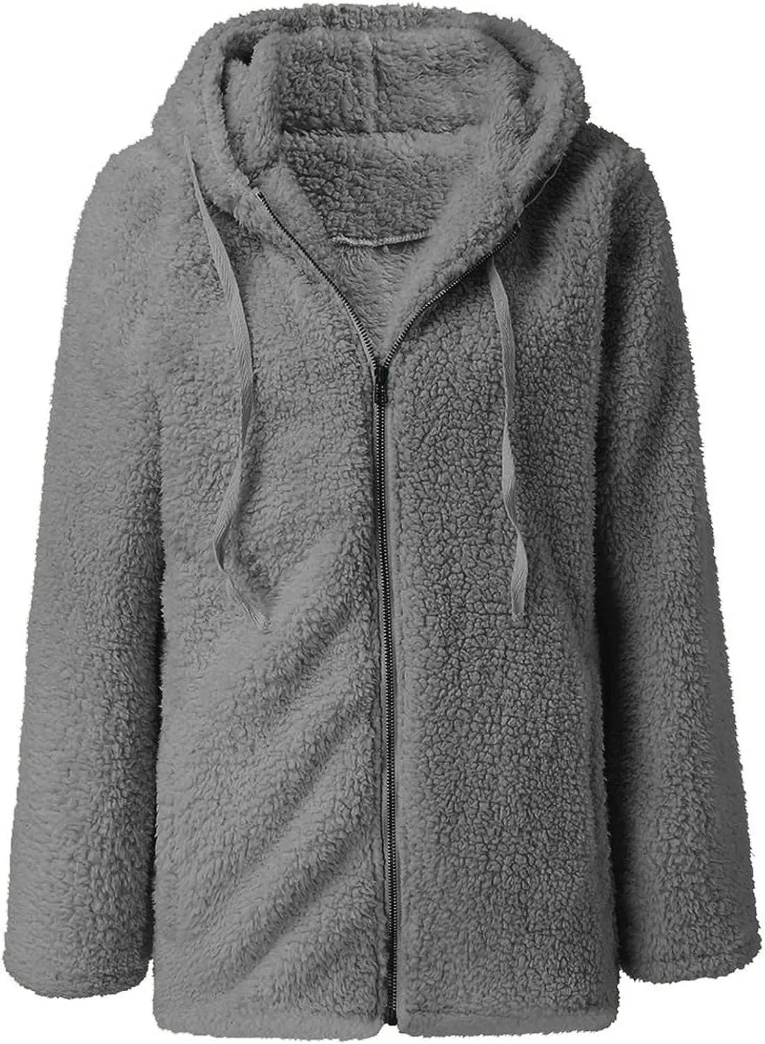 Fleece 2024 Winter Coat Women Plus Size Warm Soft Fuzzy Jackets Trendy Casual Outerwear Full Zip Up Hoodie Sweatshirts