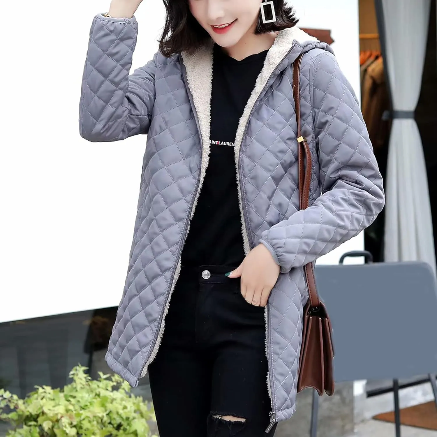 Fleece Jacket Women Windproof Plus Size Hooded Zipper Fuzzy Jackets Casual Outerwear Comfy Wool Warm Winter Coats 2023