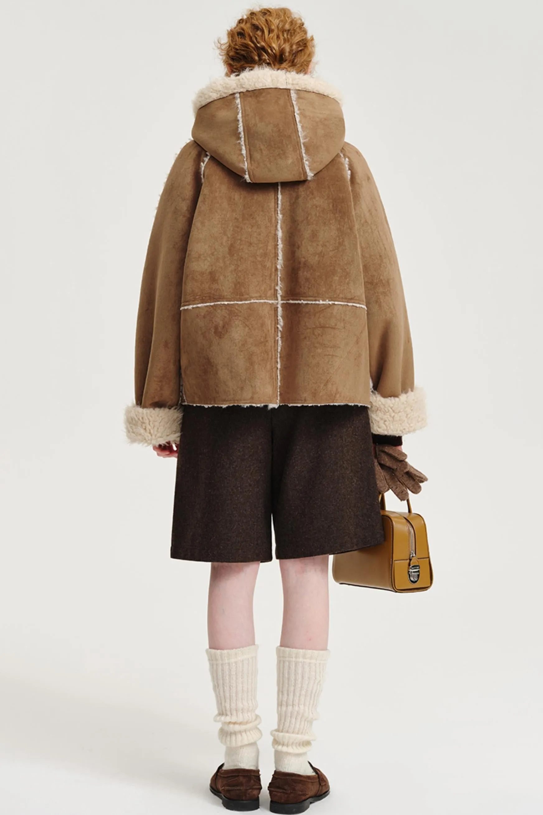 Fleece Lined Hooded Short Jacket