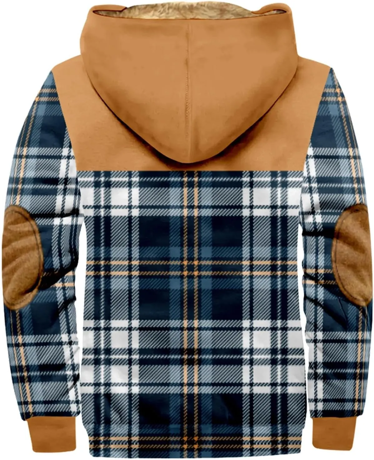 Fleece Lined Men Jackets Thermal Heavyweight Hoodies Coats with Pocket Winter Trendy Casual Outerwear