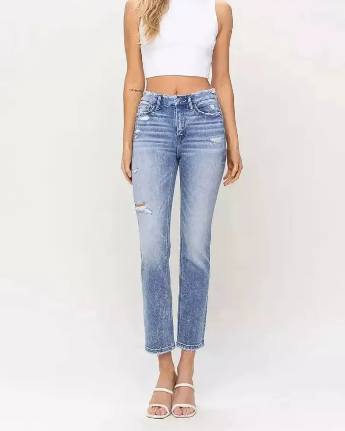 Flying Monkey Conveniently High-Rise Crop Slim Straight