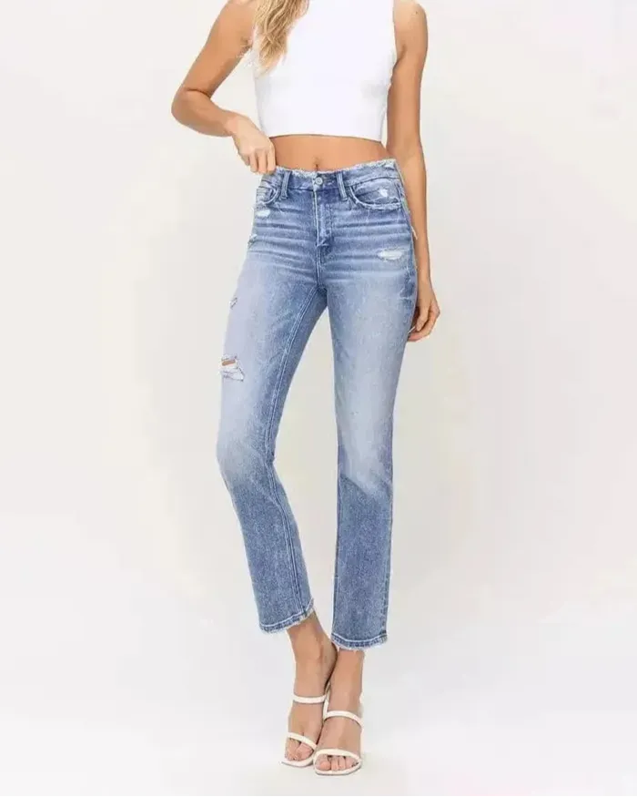 Flying Monkey Conveniently High-Rise Crop Slim Straight