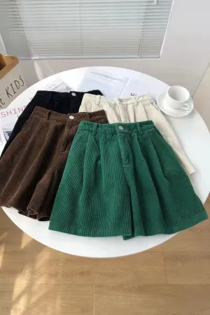 Flytonn-cute winter outfits casual winter outfits christmas outfit party look inspos High Waist 5 Colors Shorts Corduroy Pants
