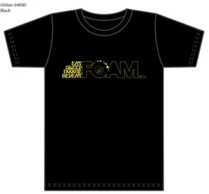 Foam Co Eat Sleep Boogie Repeat Men's T-Shirt: Black with Neon Yellow Ink
