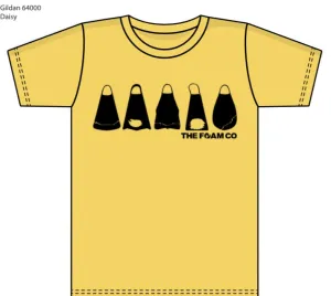 Foam Co Fins Men's T-Shirt: Daisy Yellow with Black Ink