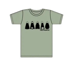 Foam Co: Fins T-Shirt: Sage w/ Black Ink