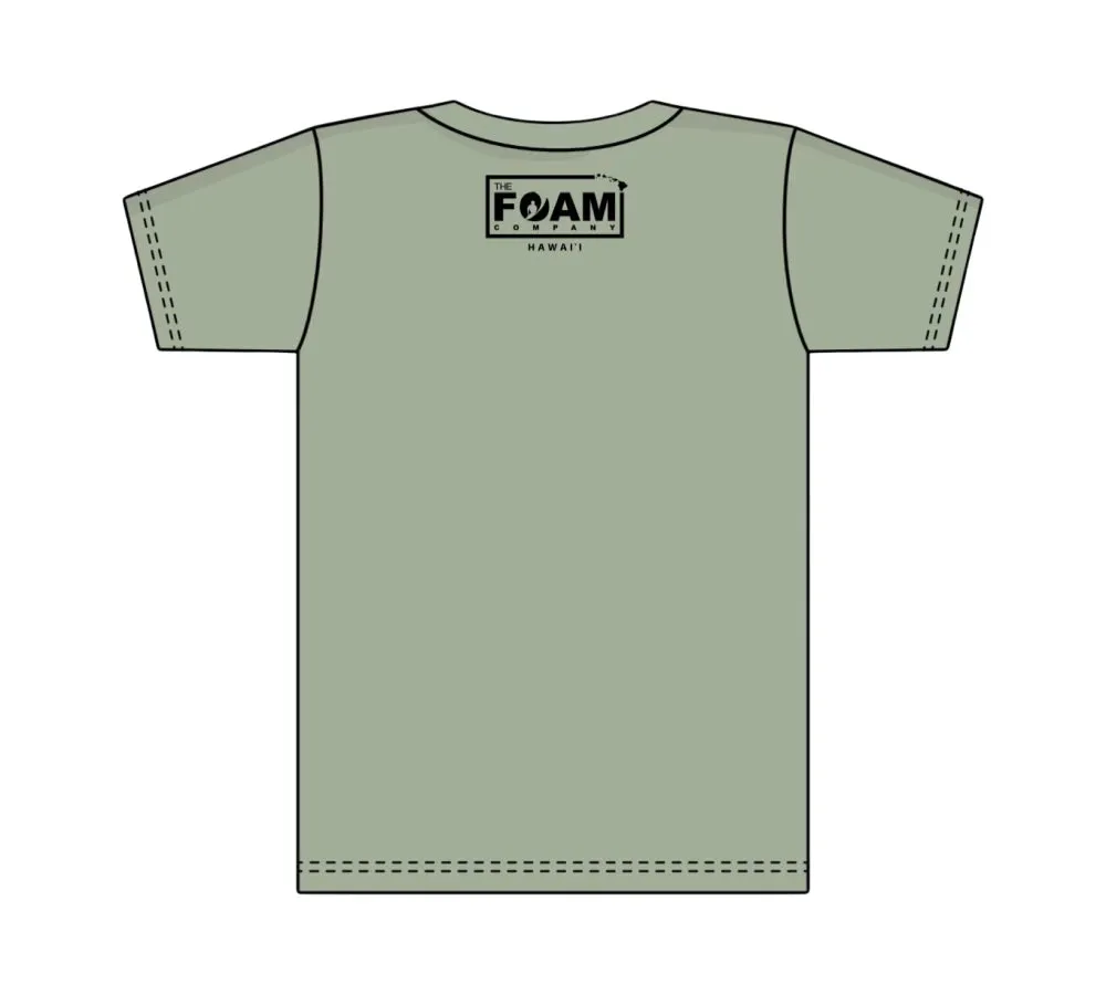 Foam Co: Fins T-Shirt: Sage w/ Black Ink