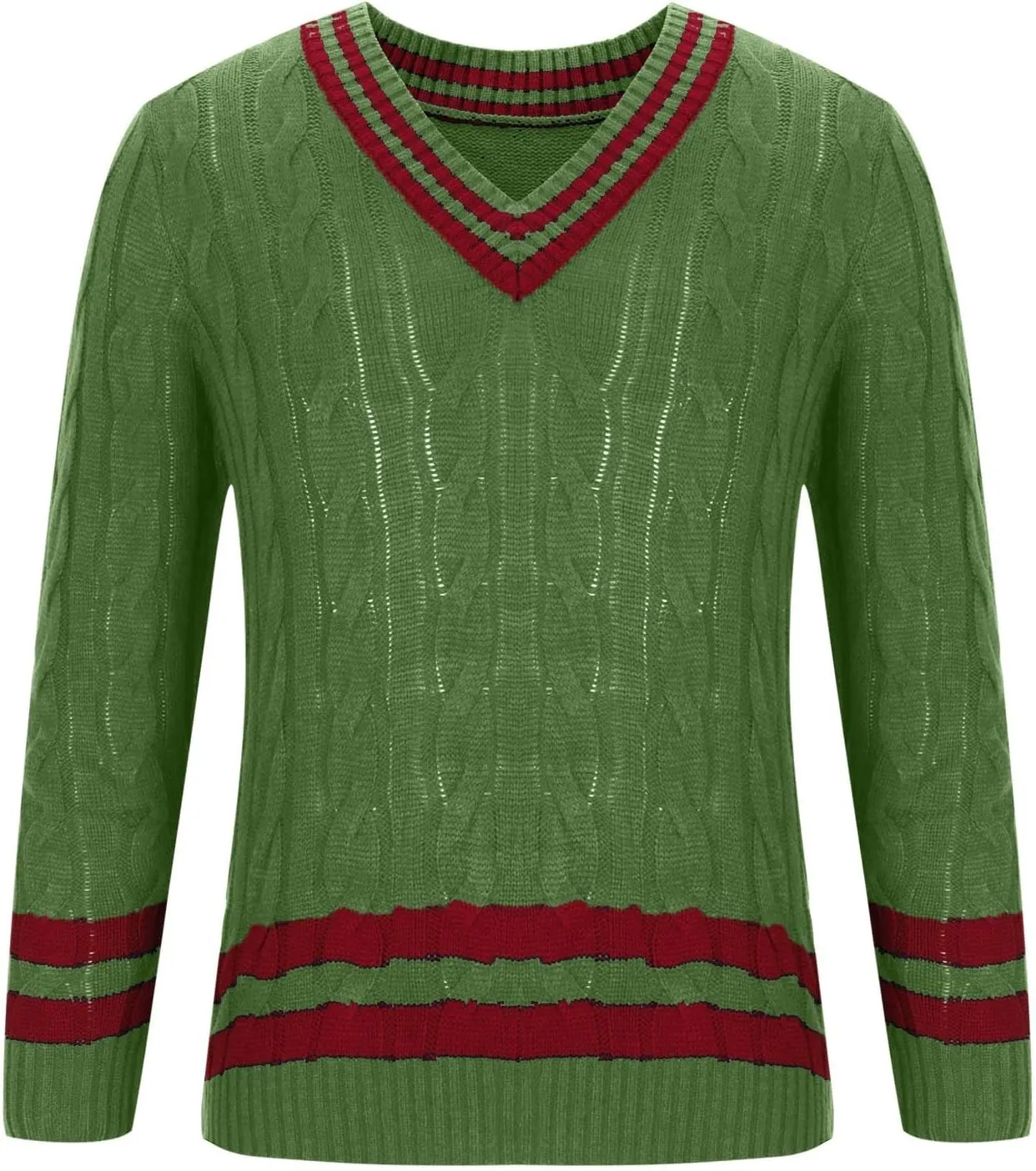 for Mens Fall Winter Long Sleeve V Neck Sweater Ribbed Crochet Plain Man 2025 Regular Fit Y2K