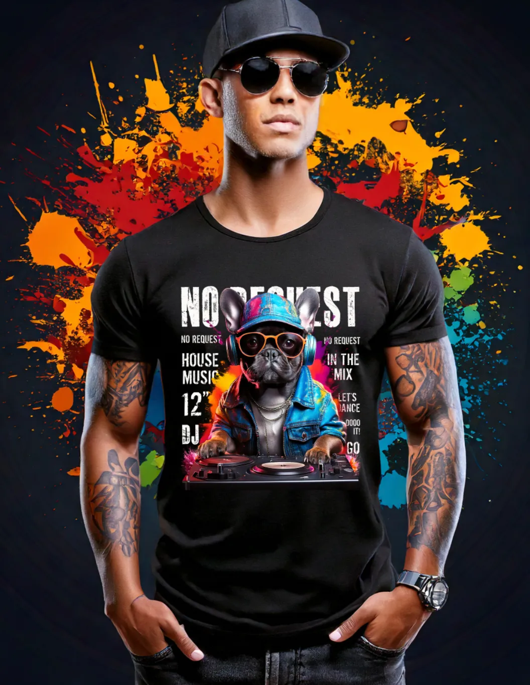 Frenchie DJ No Request Art Exclusive T-Shirts | GM TM
