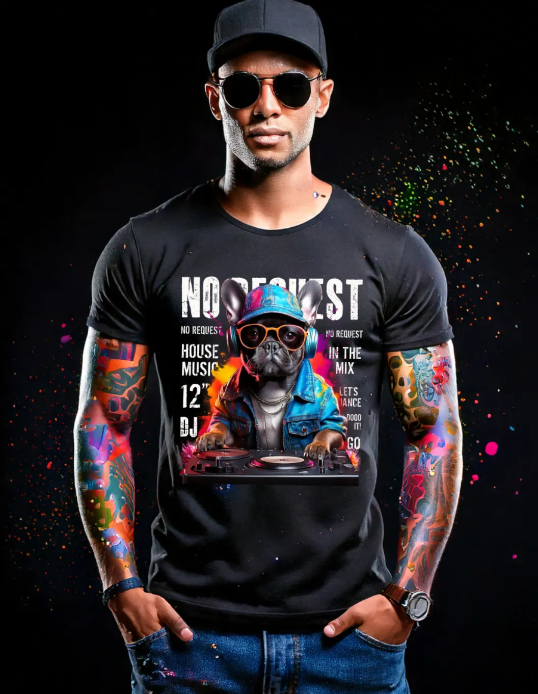 Frenchie DJ No Request Art Exclusive T-Shirts | GM TM