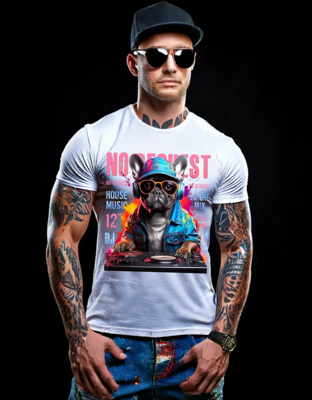 Frenchie DJ No Request Art Exclusive T-Shirts | GM TM