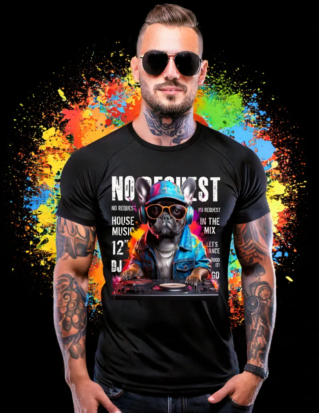 Frenchie DJ No Request Art Exclusive T-Shirts | GM TM
