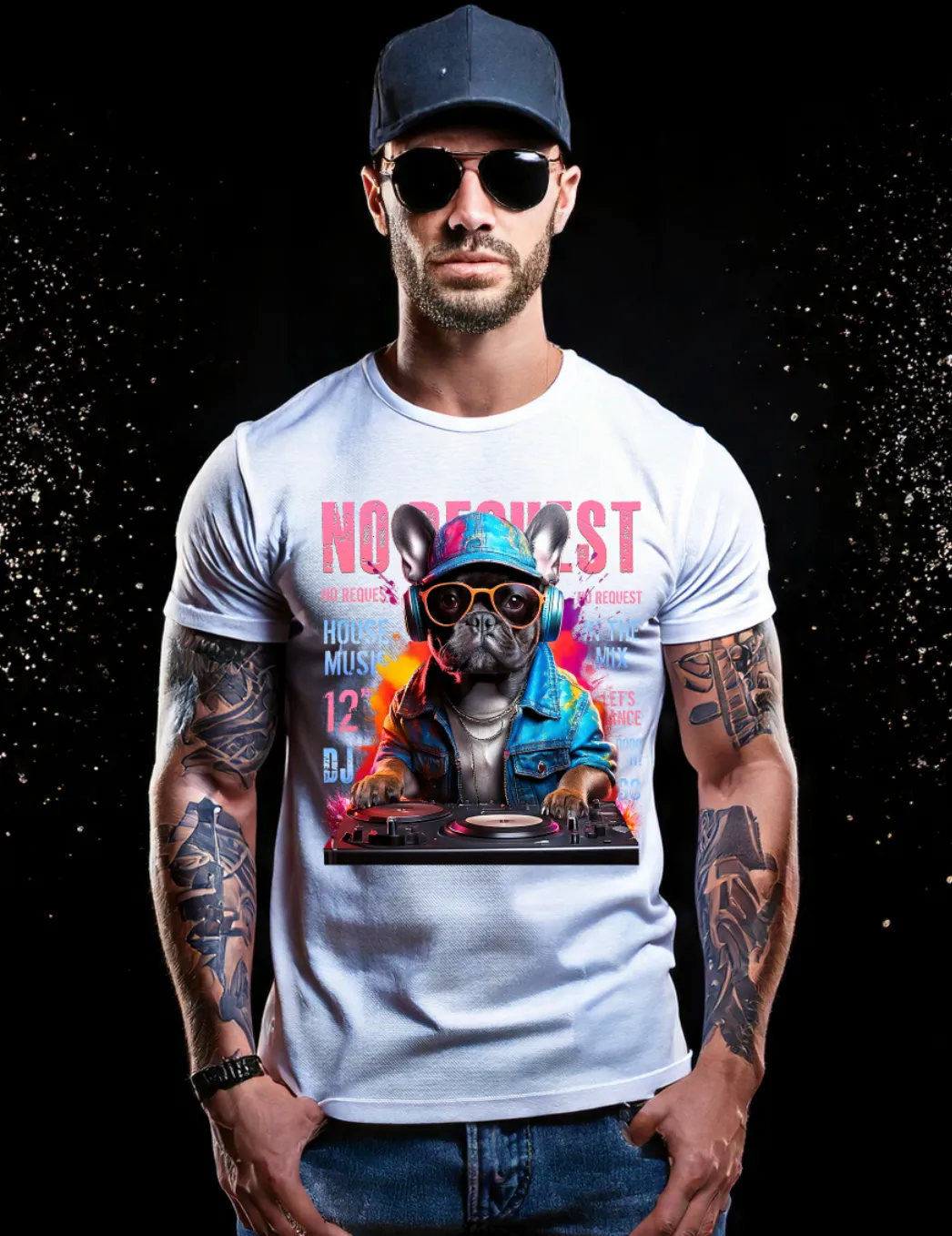 Frenchie DJ No Request Art Exclusive T-Shirts | GM TM
