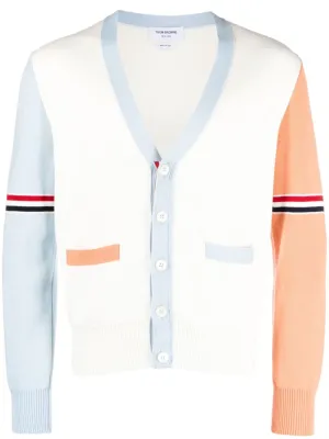 Funmix Wool 4-Bar V-Neck Cardigan (Seasonal Multicolor)
