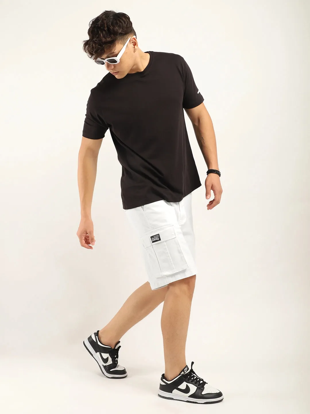 Fusion White Cotton Shorts
