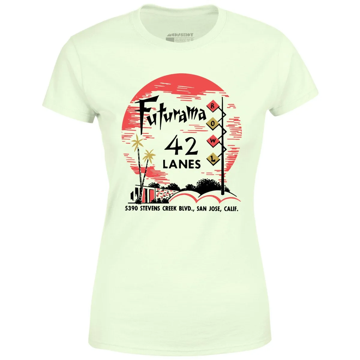 Futurama Lanes - San Jose, CA - Vintage Bowling Alley - Women's T-Shirt